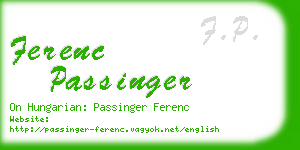 ferenc passinger business card